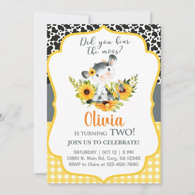 Vacas y girasoles te han hecho oír la invitación d (Anverso)