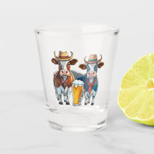 Vacas y vasos de chupito de cerveza divertidos y g