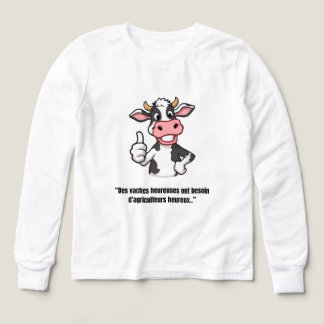 Vache Positive – T-shirt Cartoon Humoristique