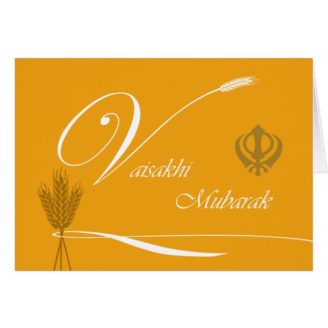 Vaisakhi Mubarak, Grano, Cinta, Khanda (Anverso (Horizontal))