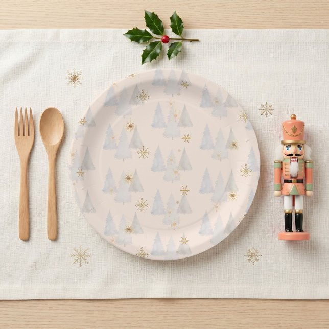 Vajilla de Cascanueces Hada de Azúcar de Ciruelo P (Nutcracker Sugar Plum Fairy Pine Tree Tableware Paper Plates)