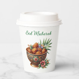 Vajilla de Eid Mubarak con vaso de papel