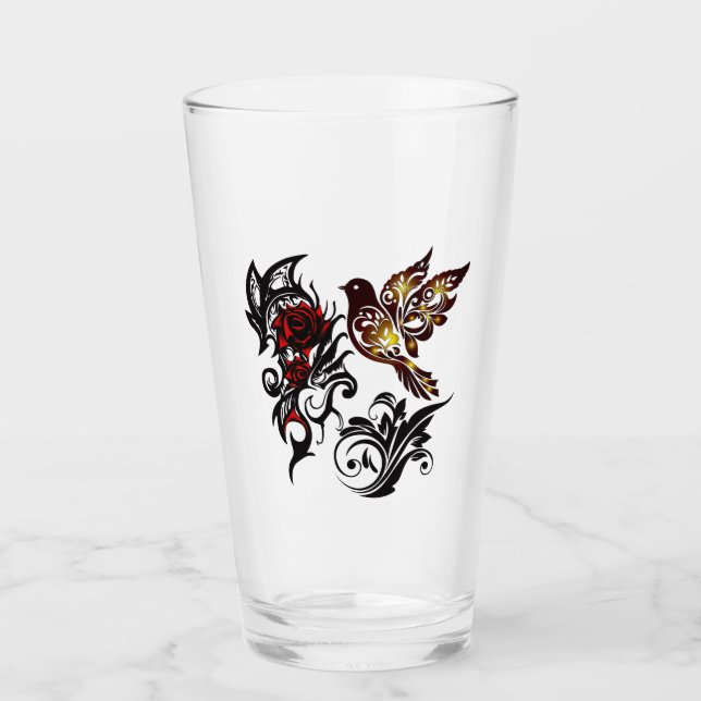 Vajilla para bebidas Rose & Bird (Anverso)