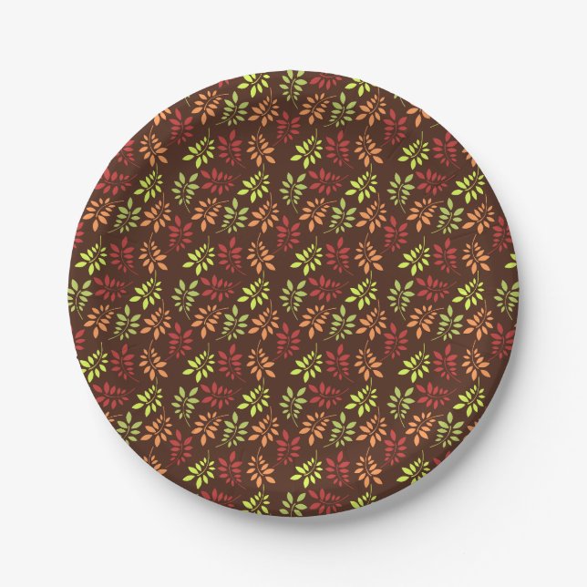 Vajilla para fiesta de hojas de otoño Platos de pa (Anverso)