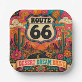 Vajilla Retro Mother Road Sesenta Hippie Carretera