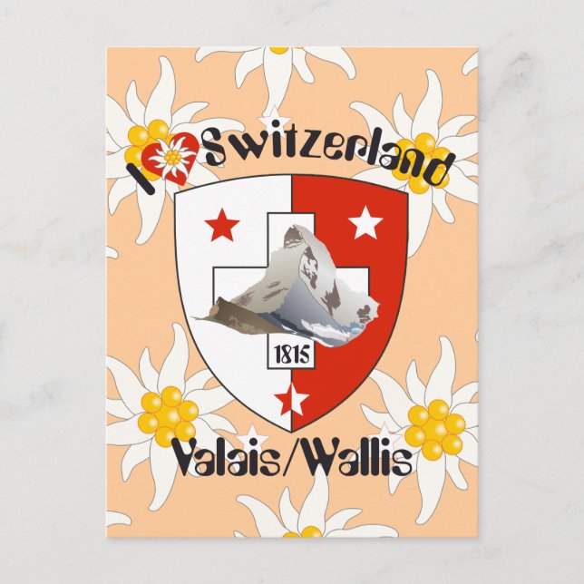 Valais Suisse/Wallis Suiza tarjeta postal (Anverso)