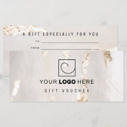 Vale/Certificado de regalo con lámina de oro moder