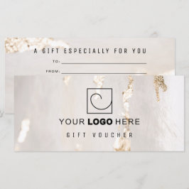 Vale/Certificado de regalo con lámina de oro moder