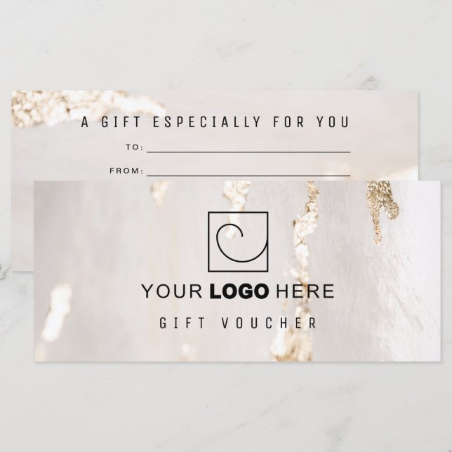 Vale/Certificado de regalo con lámina de oro moder (Anverso / Reverso)