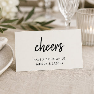 Vale de bebida   Tarjeta de cupón minimalista gris