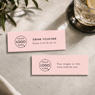 Vale de bebida   Tarjeta de logotipo de evento de 