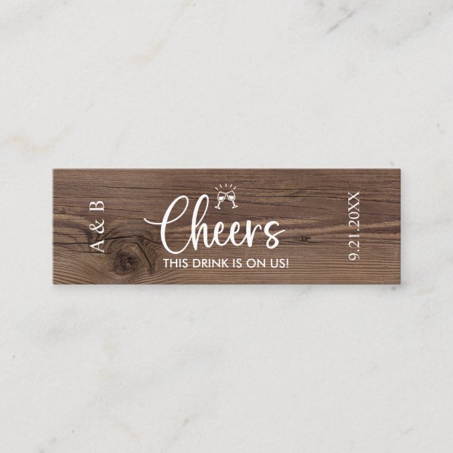 Vale de Entrada para Bebida de Boda Rústica (Anverso)