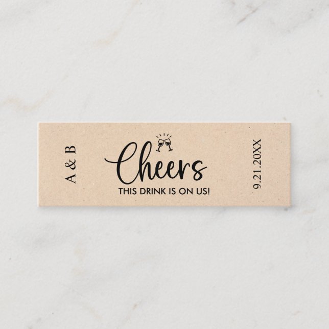 Vale de Entrada para Bebida de Boda Rústica (Anverso)