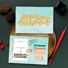 Vale de Regalo de Entrada con Patrón Navideño Retr