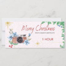 vale de sesión de fotos de navidades, tarjeta de r