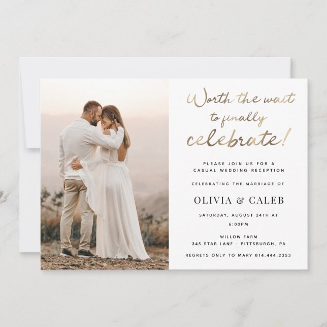Vale la pena la invitación a la recepción de la bo (Anverso)
