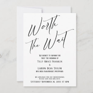 Vale la pena la Invitación Boda aplazada de espera
