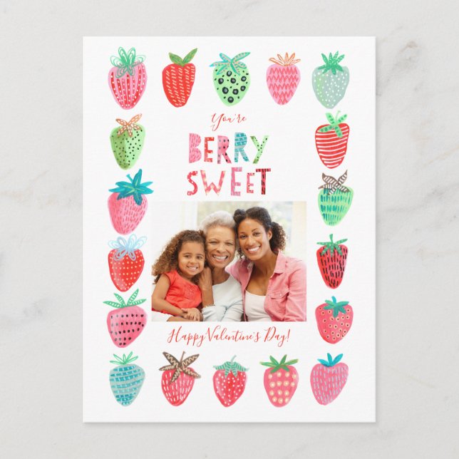 Valentin | Fresa | Tarjeta postal (Anverso)