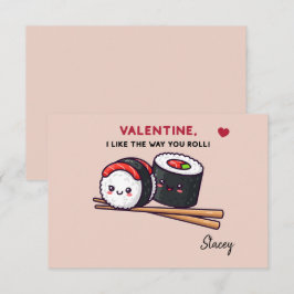 Valentín para el salón de clase "Sushi, Me gusta l