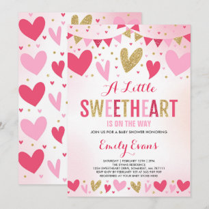 Valentine Baby Shower Invitación Bebé