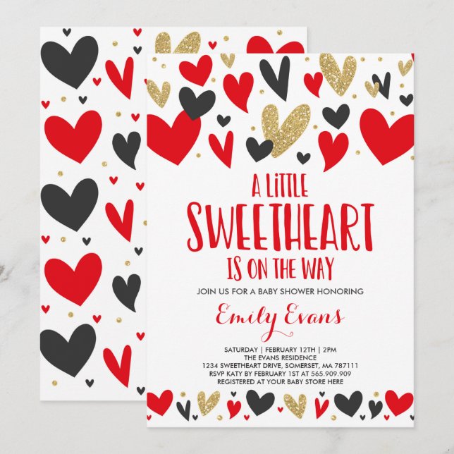 Valentine Baby Shower Invitación Bebé (Anverso / Reverso)