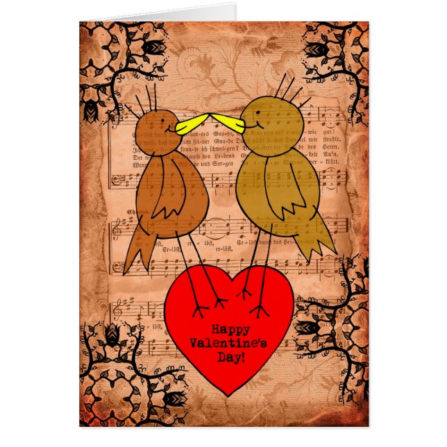 Valentine Birds Mixed Media (Frente)