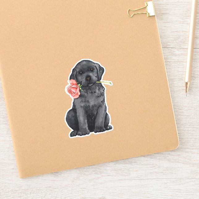 Valentine Black Lab Vinyl Pegatina (Cuaderno)