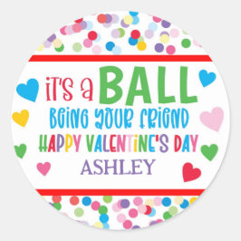 Valentine Bouncy Ball Pegatina