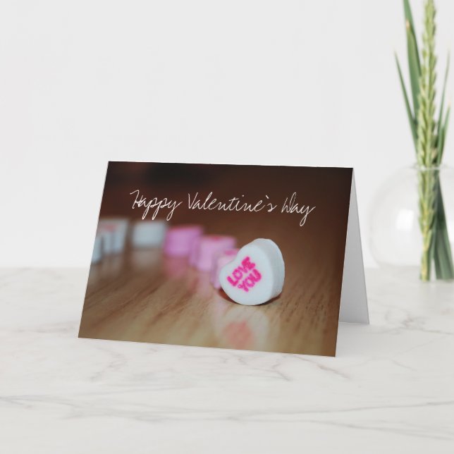 Valentine Candy Hearts - Tarjeta de amor El día de (Anverso)