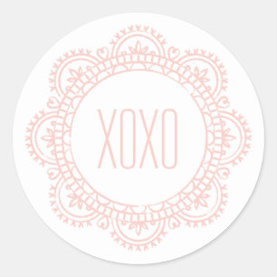 Valentine Doily Pegatina - Rosa