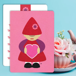 Valentine Gnome con invitación al corazón