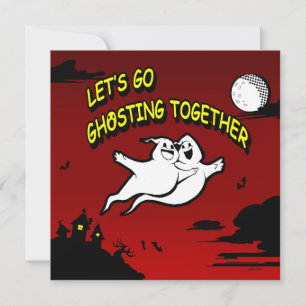 Valentine Halloween Ghosting Guardar la tarjeta de