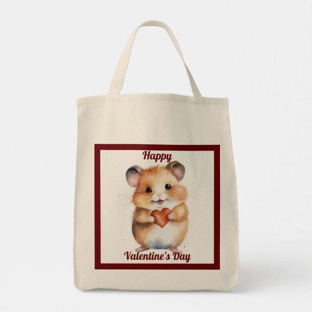 Valentine Hamster Con Bolsa De Tote Cardíaco (Reverso)