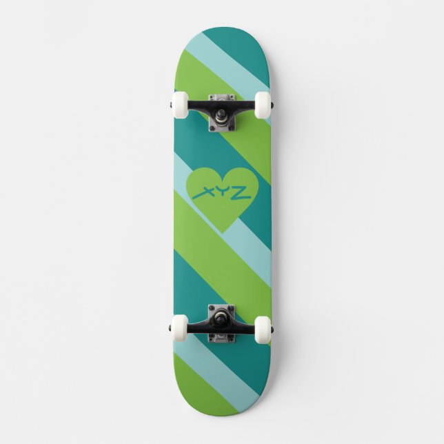 Valentine Heart custom monogram skateboards (Anverso)