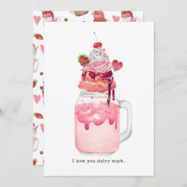 Valentine Heart Milkshake Te Amo Tarjeta Pun