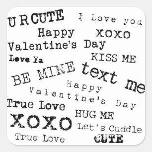 VALENTINE Heart Sayings Old Typewriter Pegatina