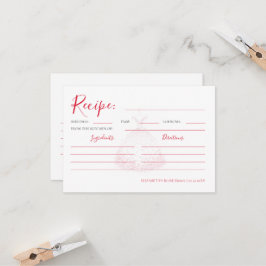 Valentine Hearts Dress Bridal Shower Recipe Card