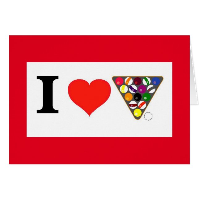 Valentine I Love Pool and You (Anverso (Horizontal))