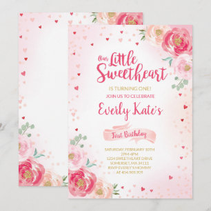 Valentine Invitación de cumpleaños Cariño Oro Rosa