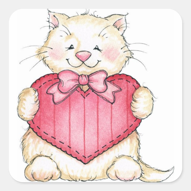 Valentine Kitten - Pegatinas (Anverso)