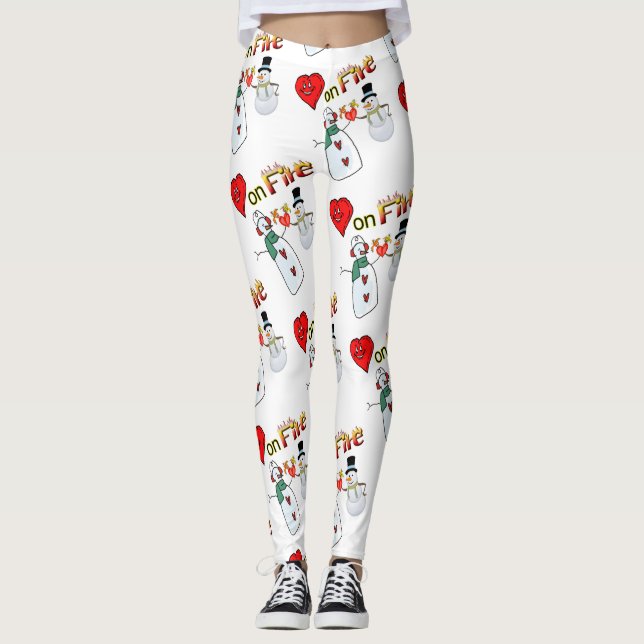 Valentine Leggings Fuego de Snowman (Anverso)