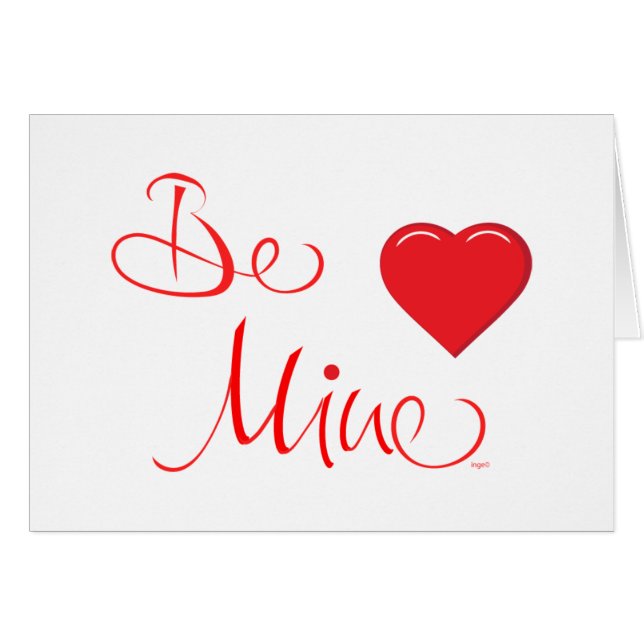 Valentine Red Hearts Love Be-Mine Card (Anverso (Horizontal))