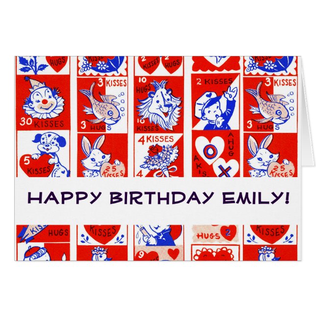 Valentine Retro Love Hugs Cute Pattern (Anverso (Horizontal))