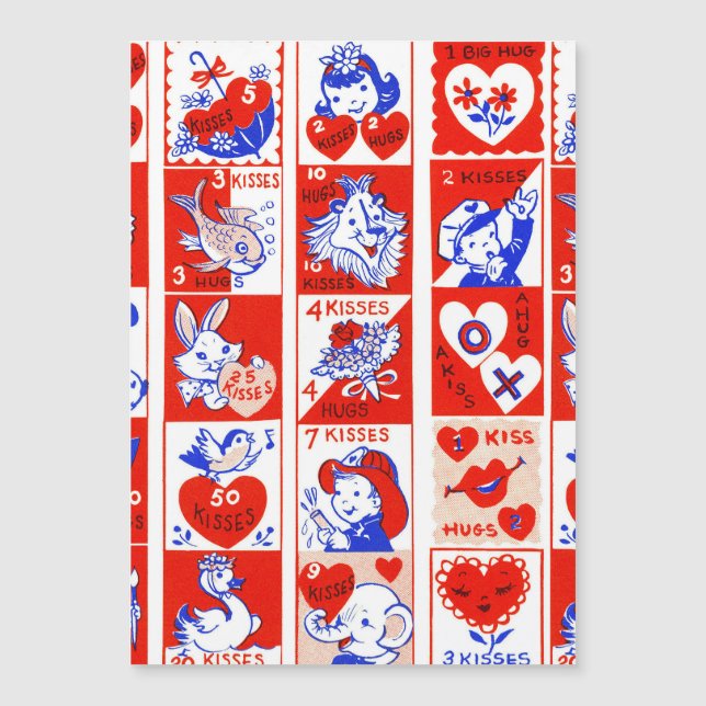 Valentine Retro Love Hugs Cute Pattern (Anverso)