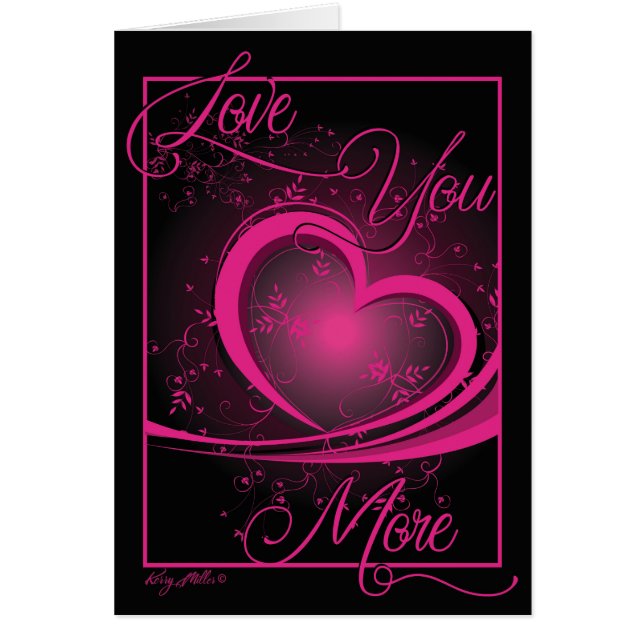 Valentine romántico de corazón rosado (Frente)