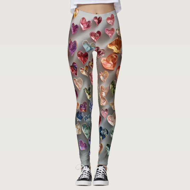 Valentine’s Day Leggings – Romantic Heart Pattern  (Anverso)