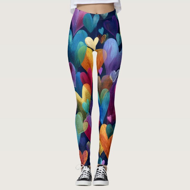 Valentine’s Day Leggings – Romantic Heart Pattern  (Anverso)