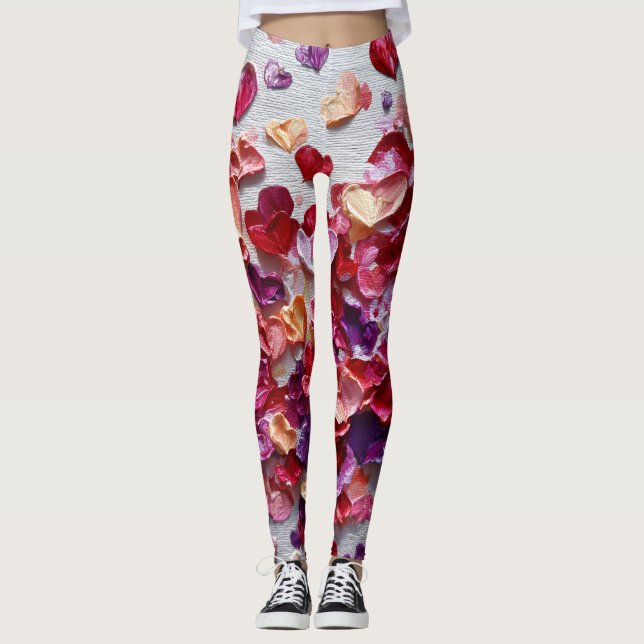 Valentine’s Day Leggings – Romantic Heart Pattern  (Anverso)