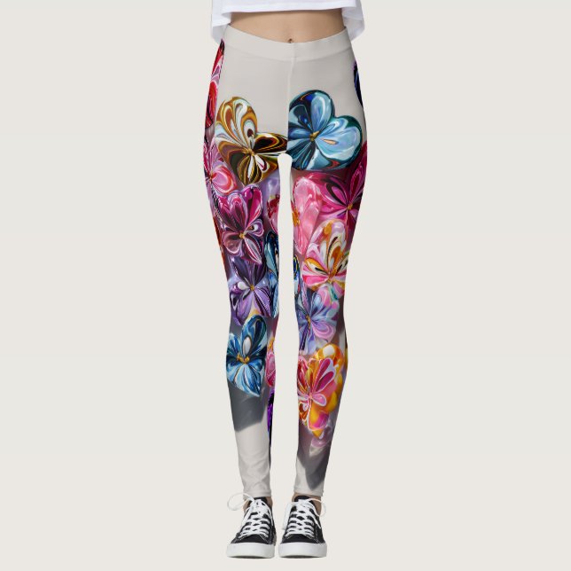 Valentine’s Day Leggings – Romantic Heart Pattern  (Anverso)