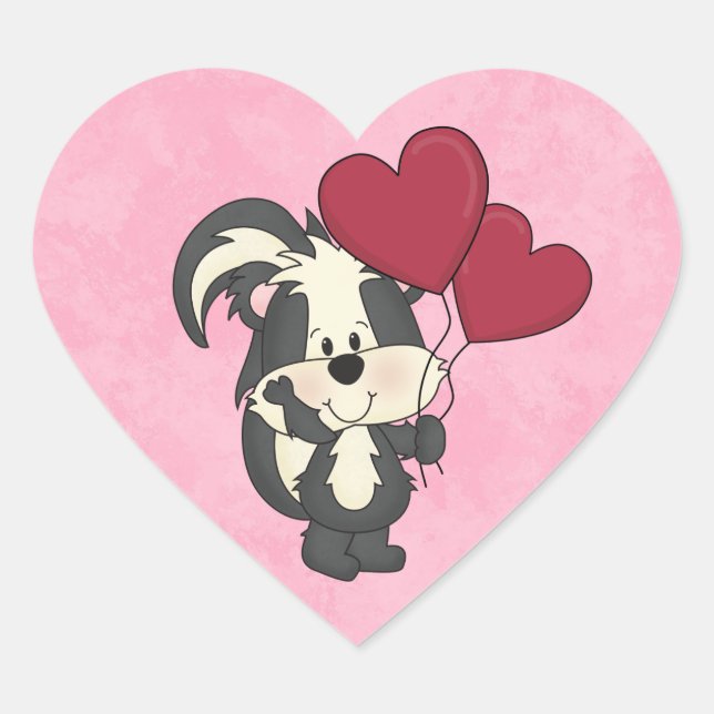 Valentine Skunk pegatina (Anverso)